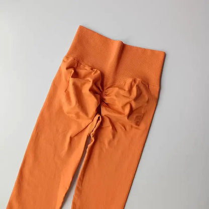 Curvzz SculptFlex High Waist Leggings – Seamless Push - Up Hip Lift Orange S - curvzz