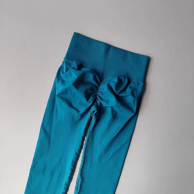 Curvzz SculptFlex High Waist Leggings – Seamless Push - Up Hip Lift Peacock Blue S - curvzz