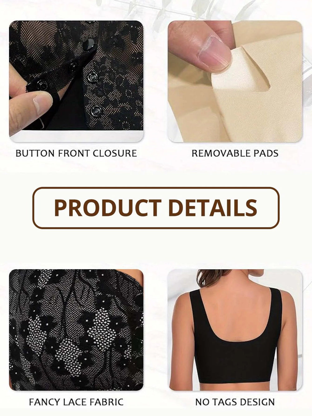 Elegant Ease Front Button Closure BraBeigeS - curvzz