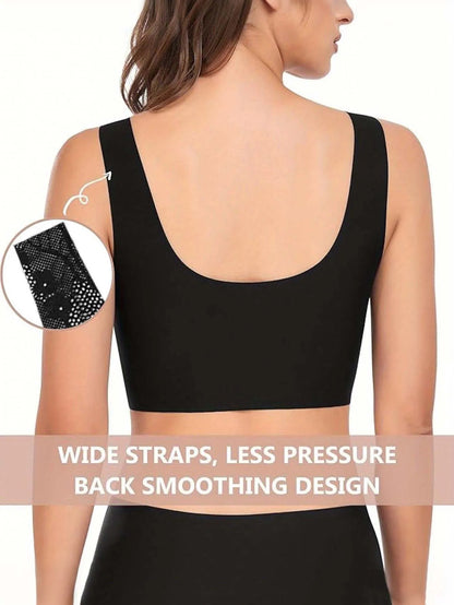 Elegant Ease Front Button Closure BraBeigeS - curvzz