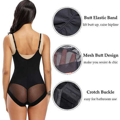 Elegant Hourglass Shaping Bodysuit for CurvesBeigeM - curvzz