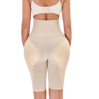 High - Waist Sculpting Shorts Enhancing Curves EffortlesslyBeigeS - curvzz