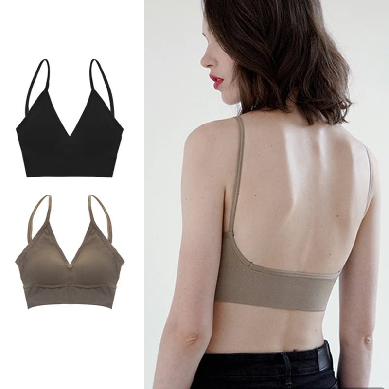 Seamless Backless Bralette for Versatile StyleBlack 1PCOne Size - curvzz