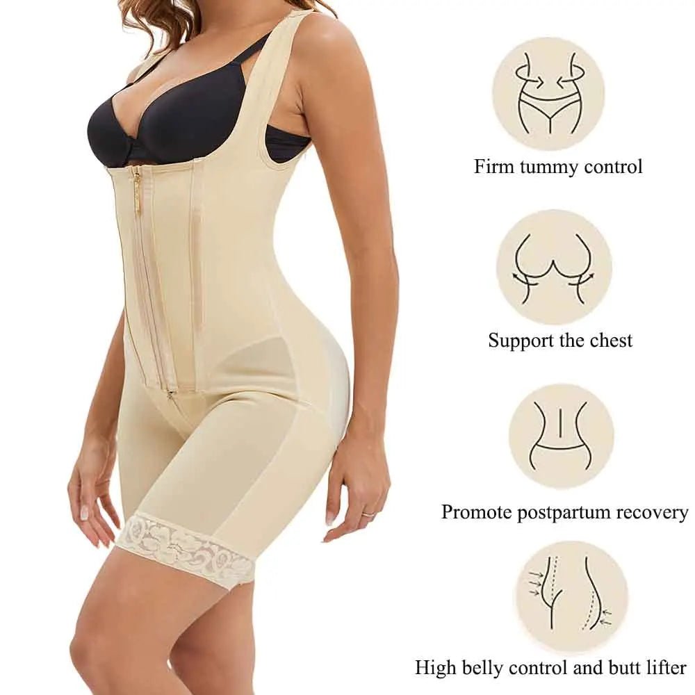 Seamless High Compression full - body shapewear BodysuitLight PurpleXS - curvzz