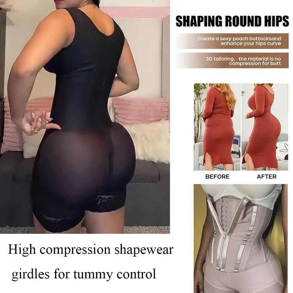 Seamless High Compression full - body shapewear BodysuitLight PurpleXS - curvzz