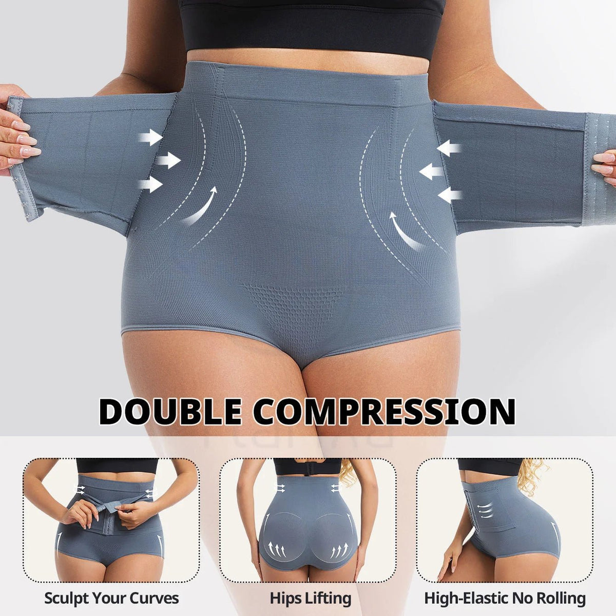 Seamless High Waist Sculpting Body Shaper BriefsBeigeM - curvzz