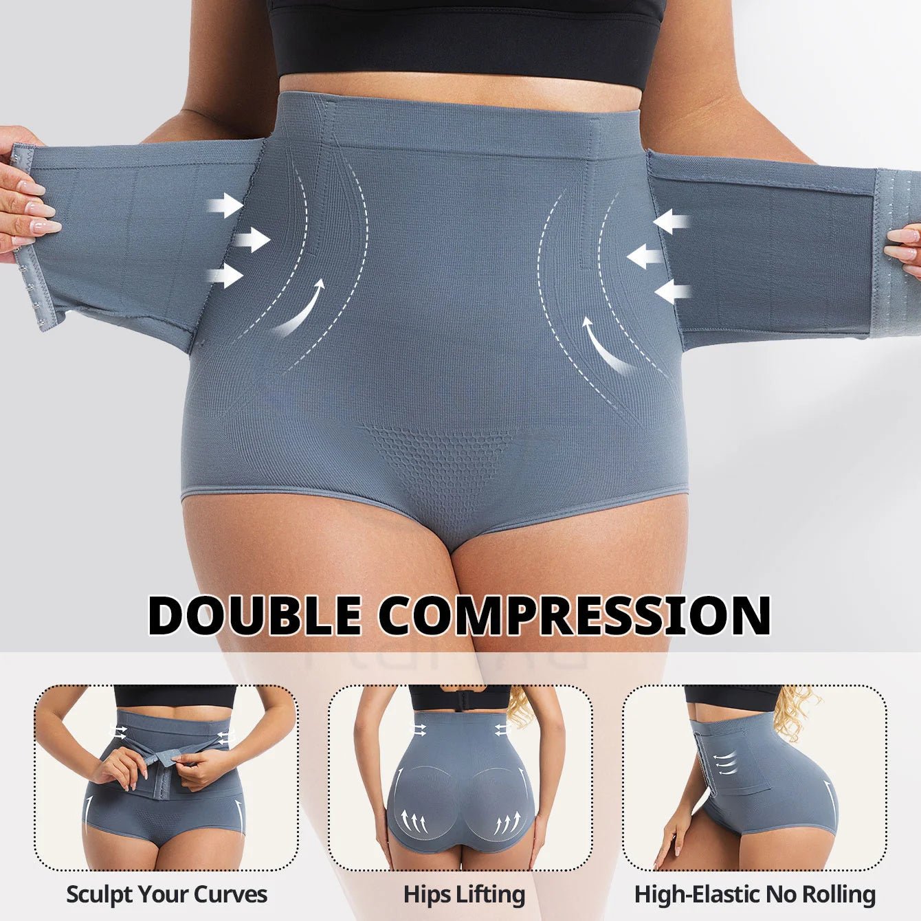 Seamless High Waist Sculpting Body Shaper BriefsBeigeM - curvzz
