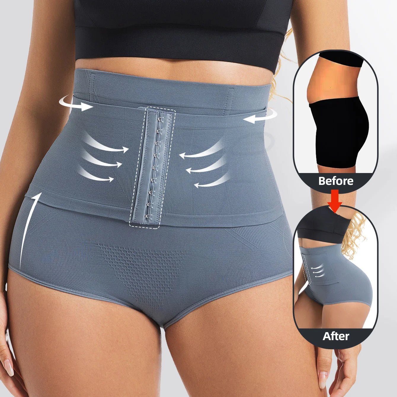 Seamless High Waist Sculpting Body Shaper BriefsBeigeM - curvzz