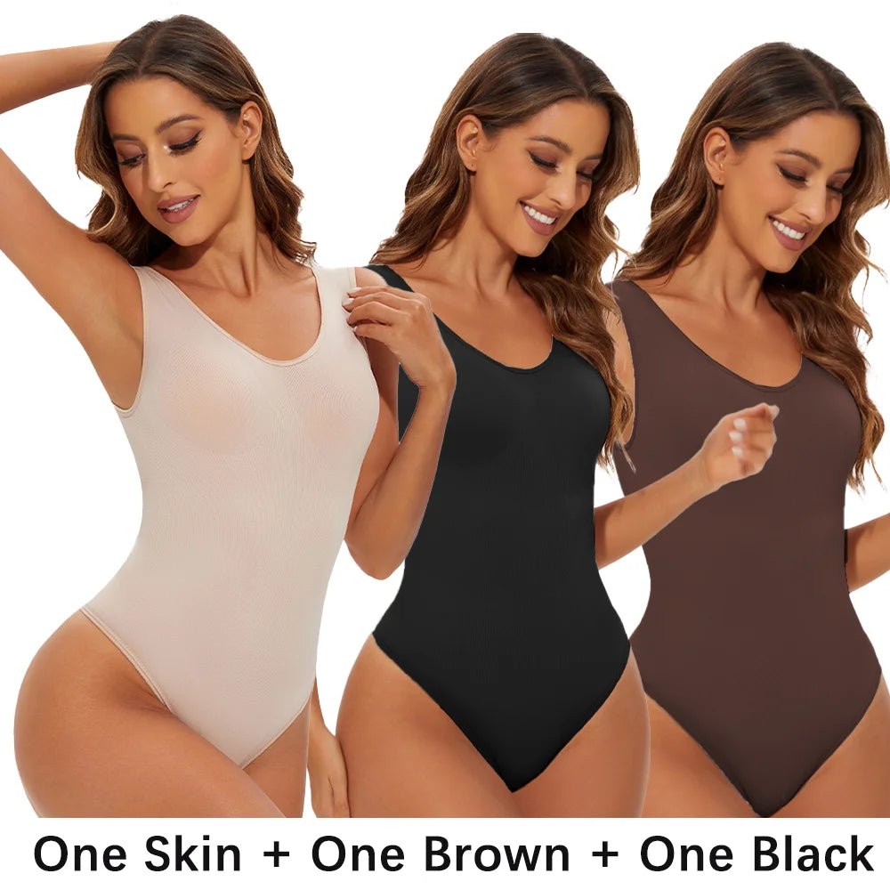 Seamless Shape‑Enhancing Bodysuit for ConfidenceBrown - SkinS - curvzz