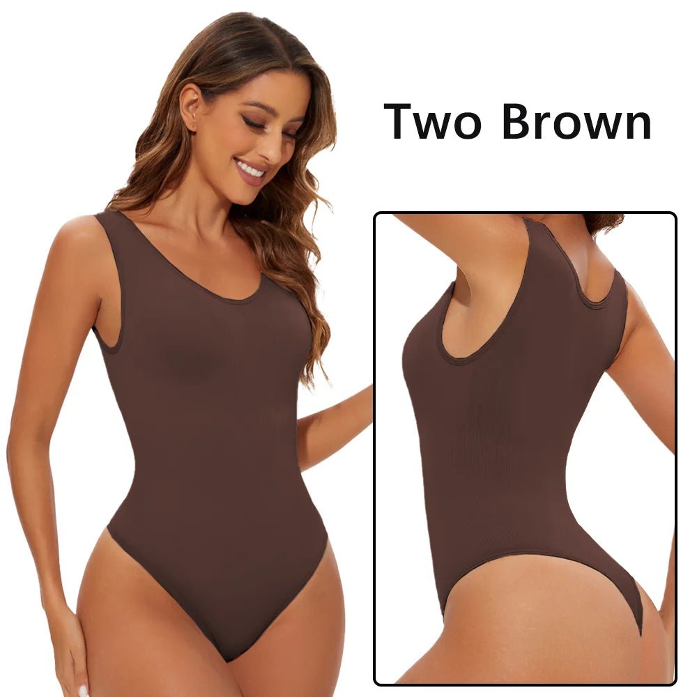 Seamless Shape‑Enhancing Bodysuit for ConfidenceBrown - 2PCSS - curvzz