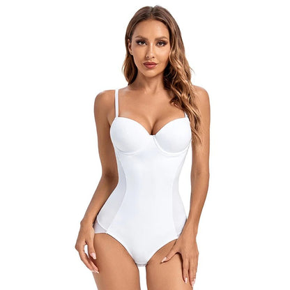 Silhouette Enhancing Bodysuit for Sleek CurvesWhite BodysuitS - curvzz