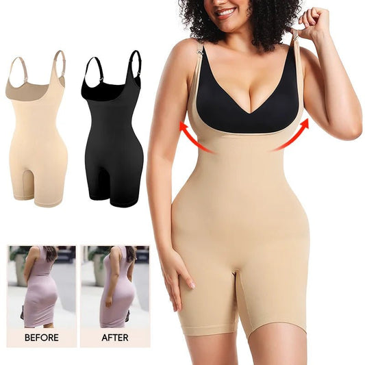 Sleek Silhouette Enhancing Seamless Shapewear BodysuitBlackS - curvzz