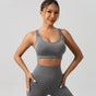 Stylish Performance Sports Bra for Workouts and ErrandsGray BraL - curvzz