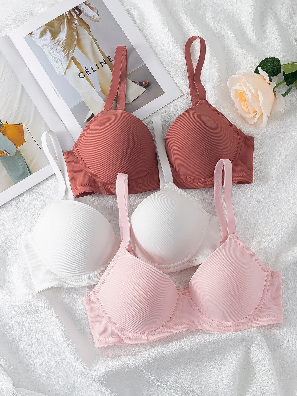 Ultimate Comfort Three‑Piece Workout Bra SetStyle170B - curvzz