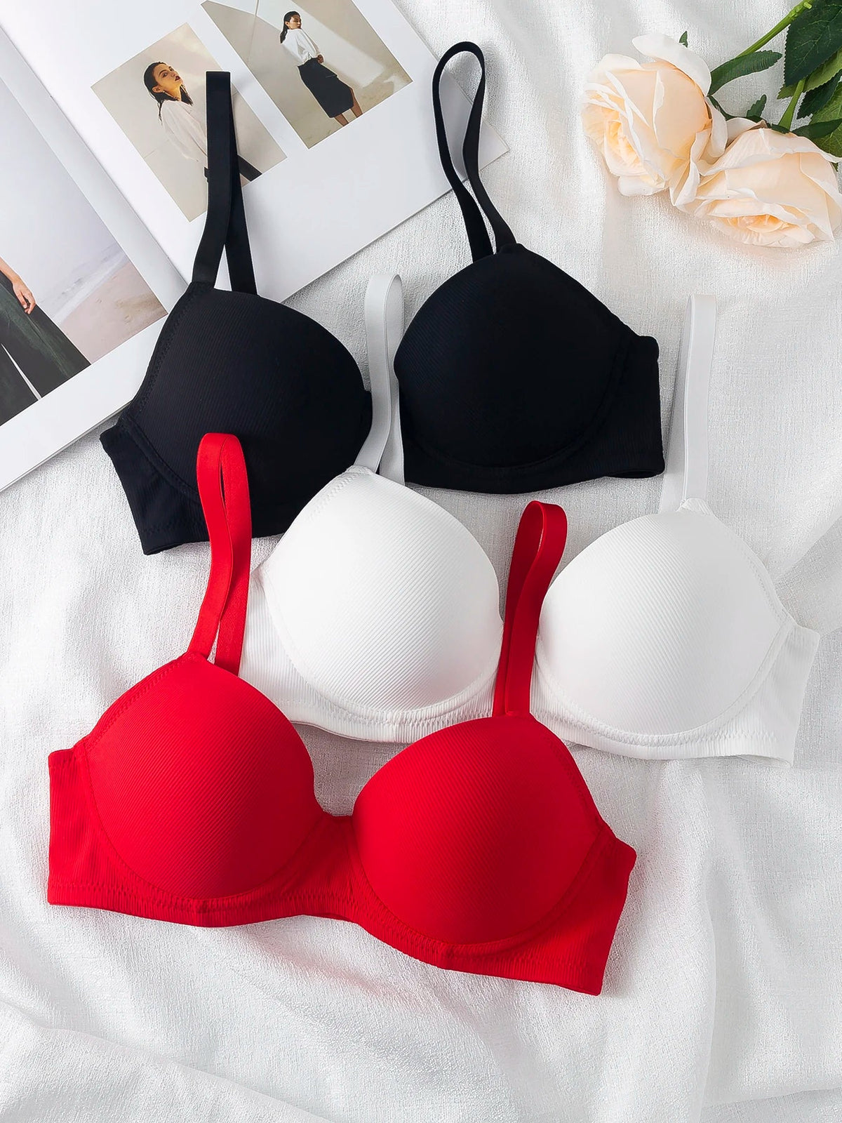 Ultimate Comfort Three‑Piece Workout Bra SetStyle170B - curvzz